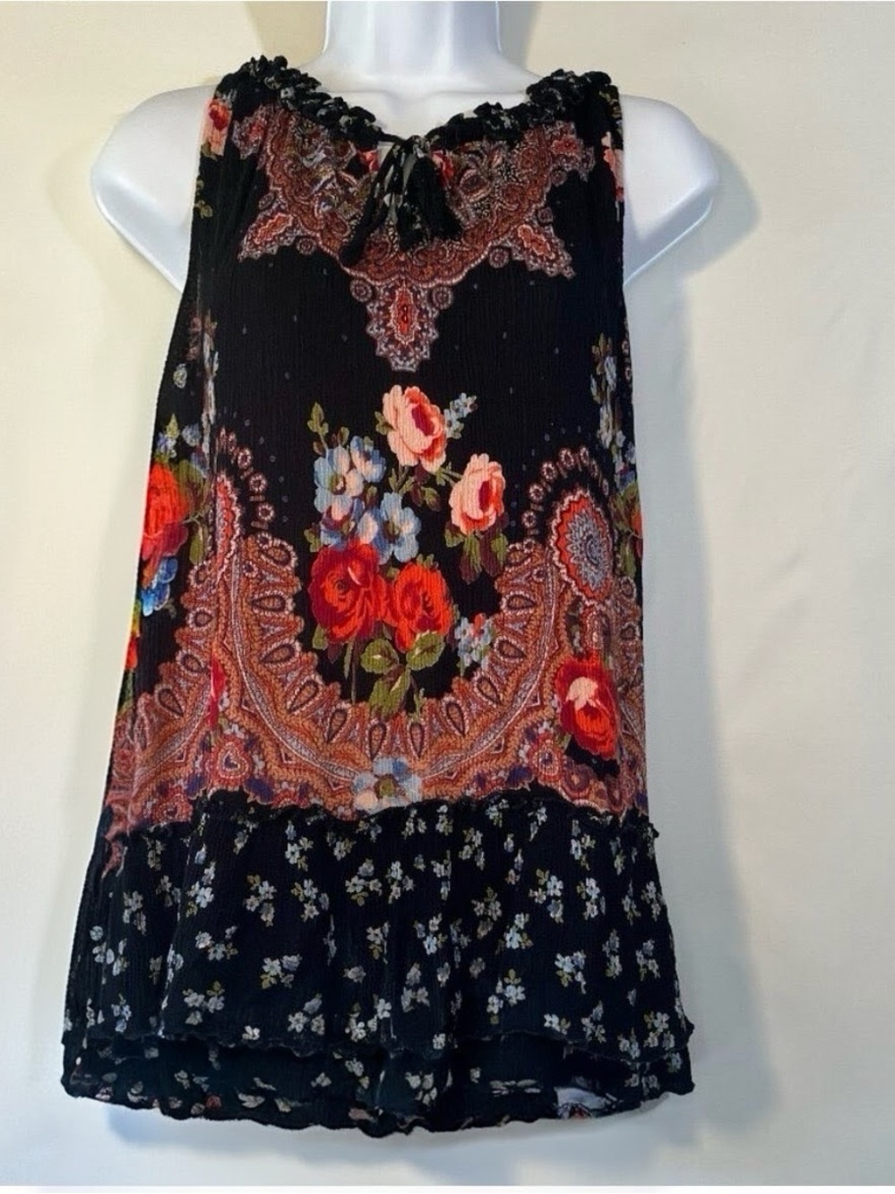 BILA Boho Tank Top Multicolor Floral Print